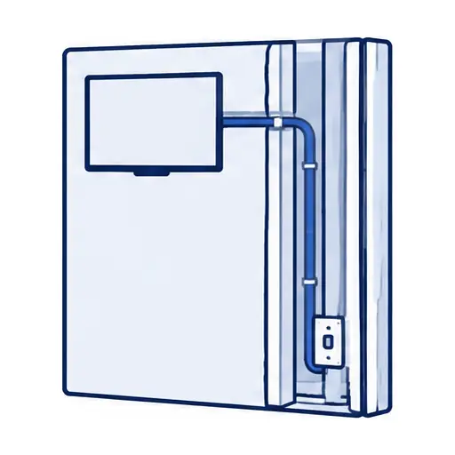 Schematic: a cable hidden inside the wall