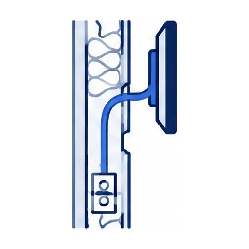 Schematic icon: In-Wall Wire Concealment