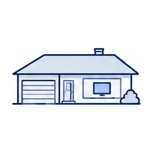 Schematic icon: Older Single-Story Home TV Mounting