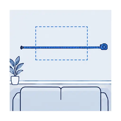 Illustration: step 1 — TV, wall and room